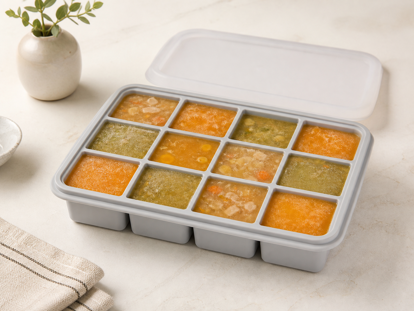 Illustrative silicone freezer tray product reference